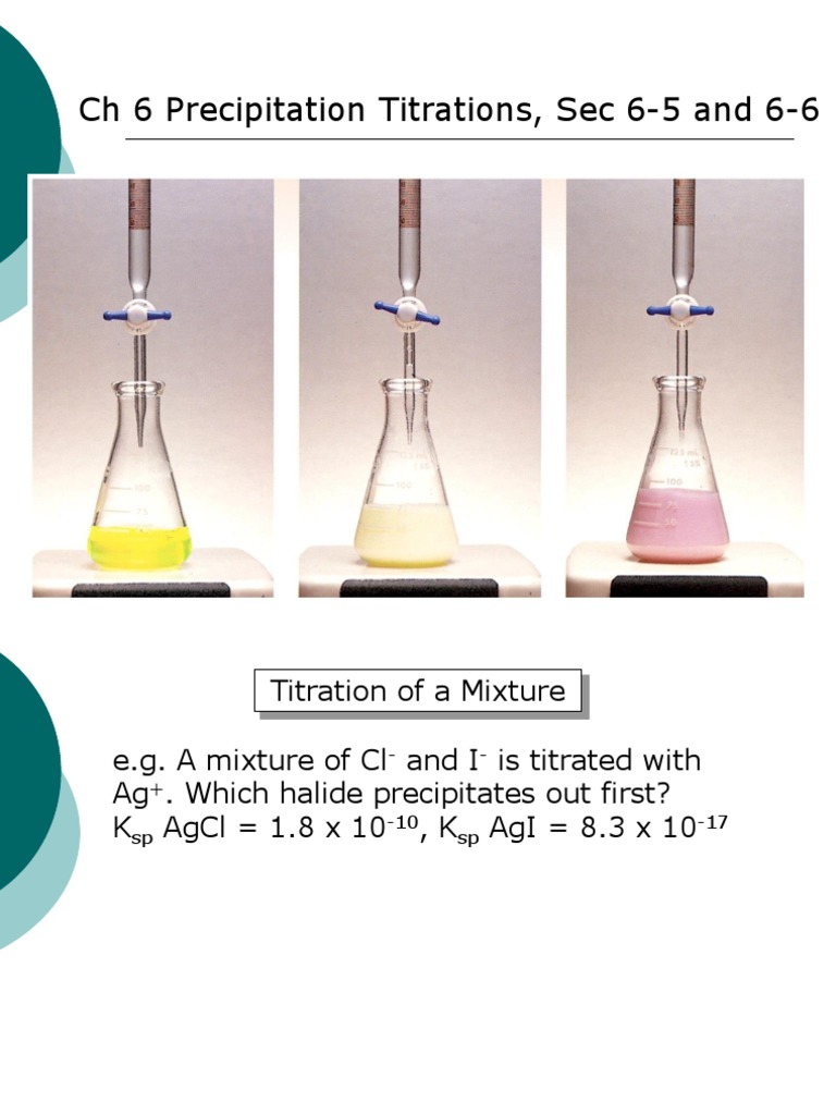 Precipitation Titration PDF Titration Chemistry