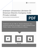 Branson Ultrasonics Division of Emerson Electric Company India Private Limited