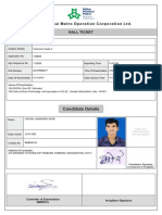 Admit Card Format