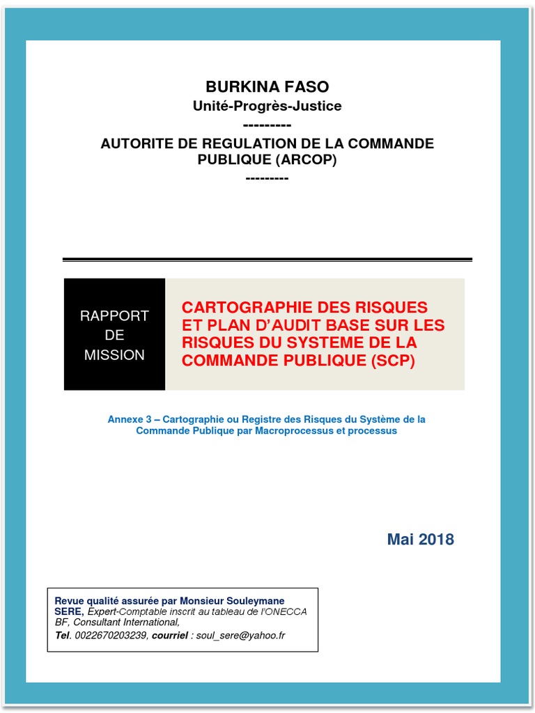 Cartographie des Risques de Corruption SCP | PDF | Gestion des risques ...