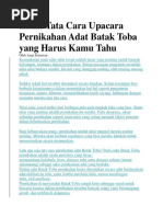 1 Inilah Tata Cara Upacara Pernikahan Adat Batak Toba Yang Harus Kamu Tahu