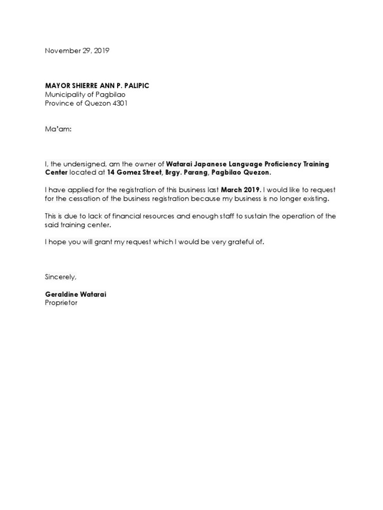 How Do I Write A Business Closure Letter