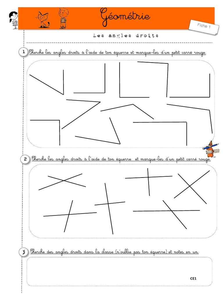 Exercice Géométrie Ce1 à Imprimer Fichiers Geometrie Angles Droits | PDF | Trigonométrie | Euclide