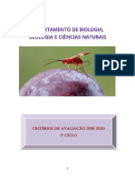 Criterios de Avaliação Departamento de Biologia 3º Ciclo