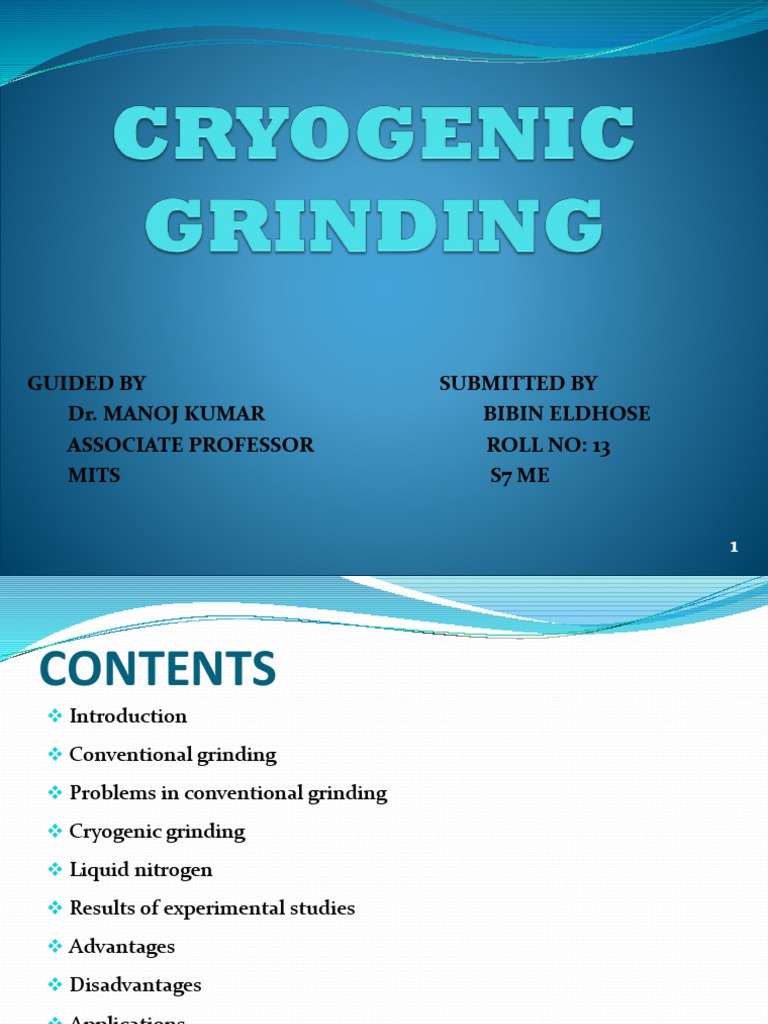 Cryogenic Grinding PDF Cryogenics Materials