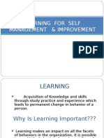 LEARNING FOR SELF-MANAGEMENT