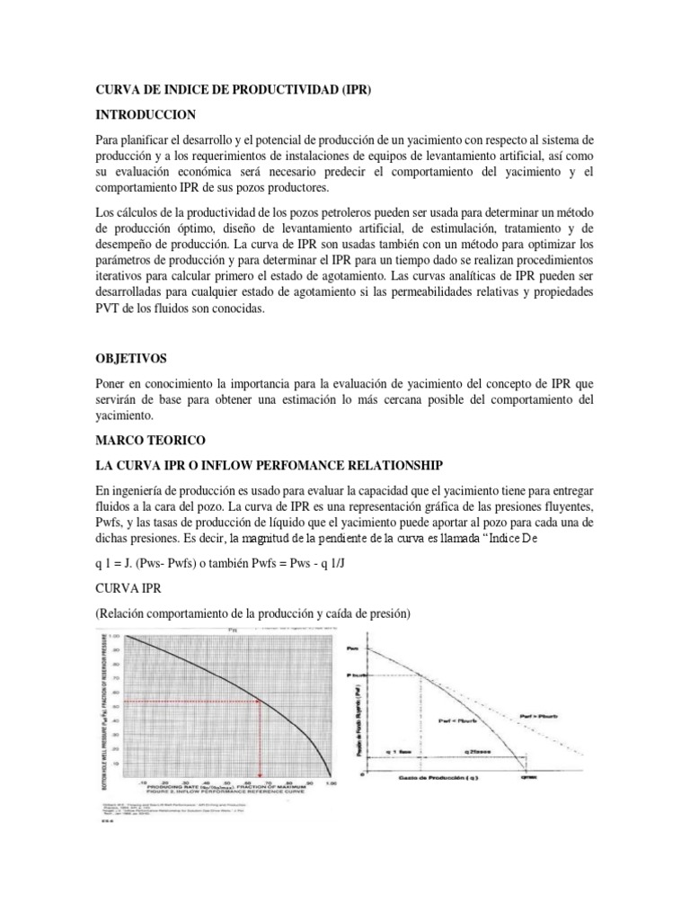 Curva IPR y Productividad de Pozos | PDF | Gases | Líquidos