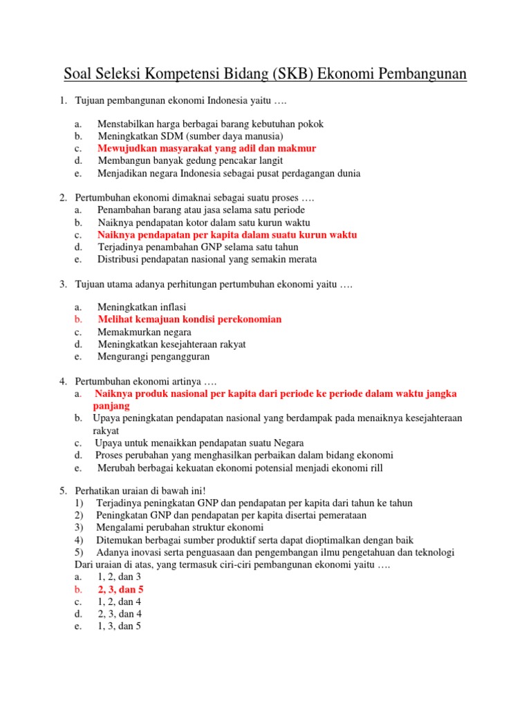 Skb Ekonomi Pembangunan
