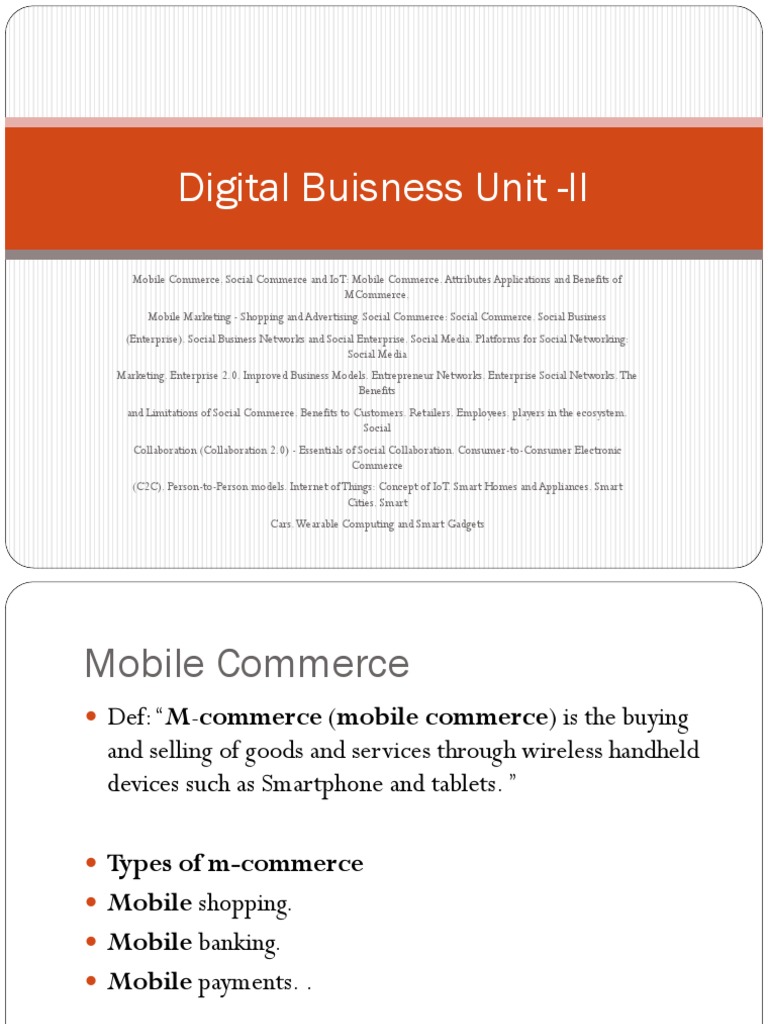 Pune University Digital Business Unit II PDF Mobile Device