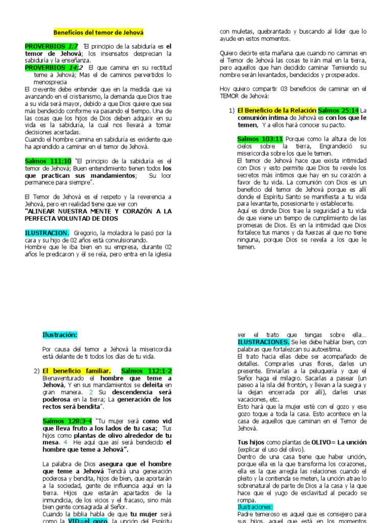 Beneficios de Temer a Jehová | PDF | La unción | Salmos