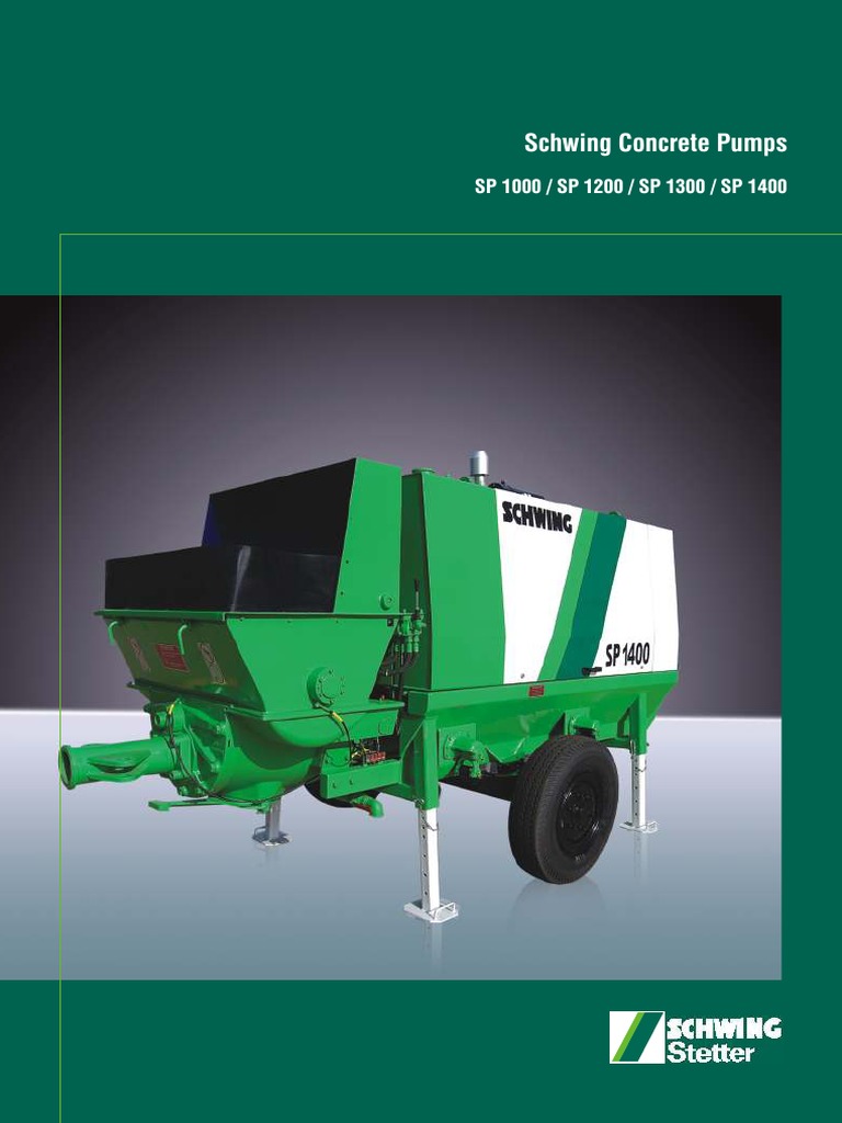 Schwing SP 1400 Concrete Pump Overview | PDF | Transmission (Mechanics ...