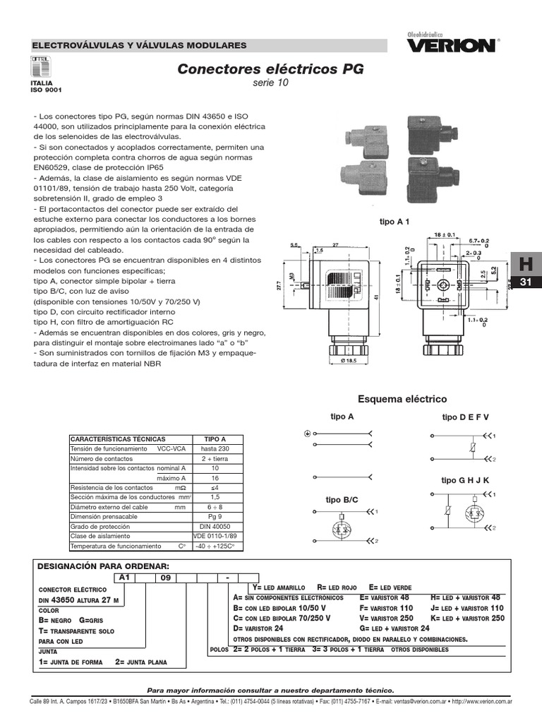 Conectores Electricos PG | PDF | Diodo emisor de luz | Equipo