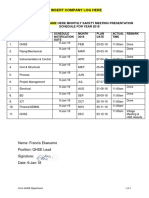 Safety Monthly Meeting Presentation Schedule 2018