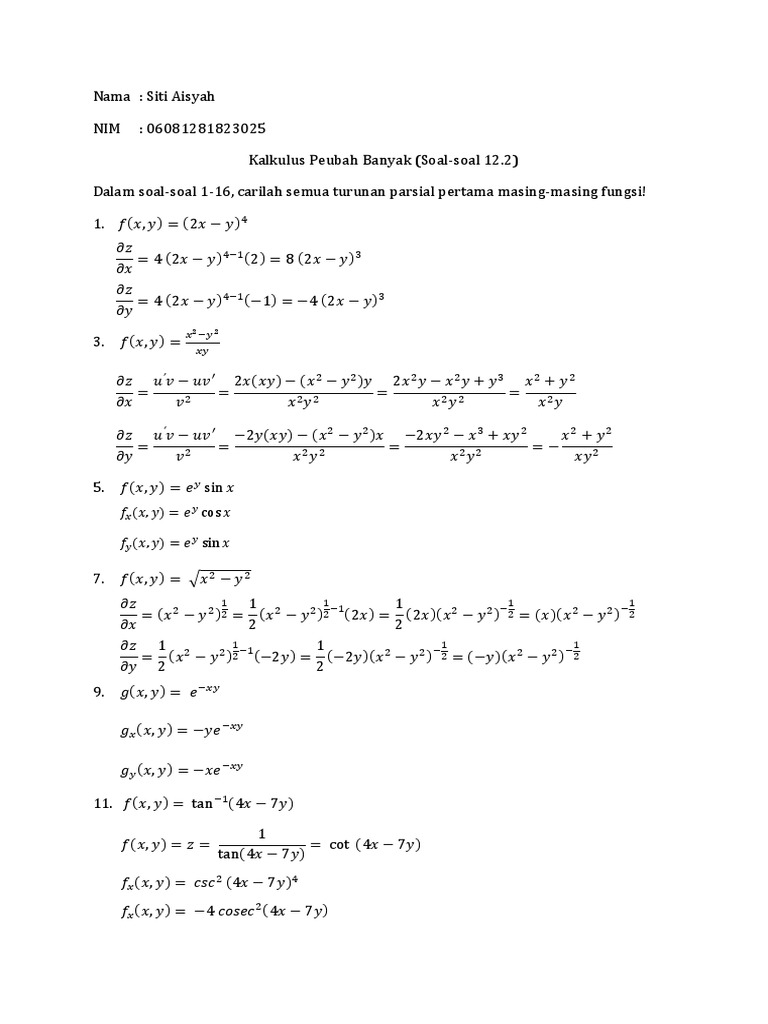Kalkulus Peubah Banyak