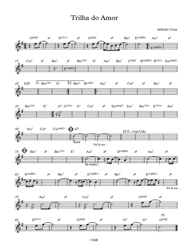 Trilha Do Amor - Partitura Completa | PDF