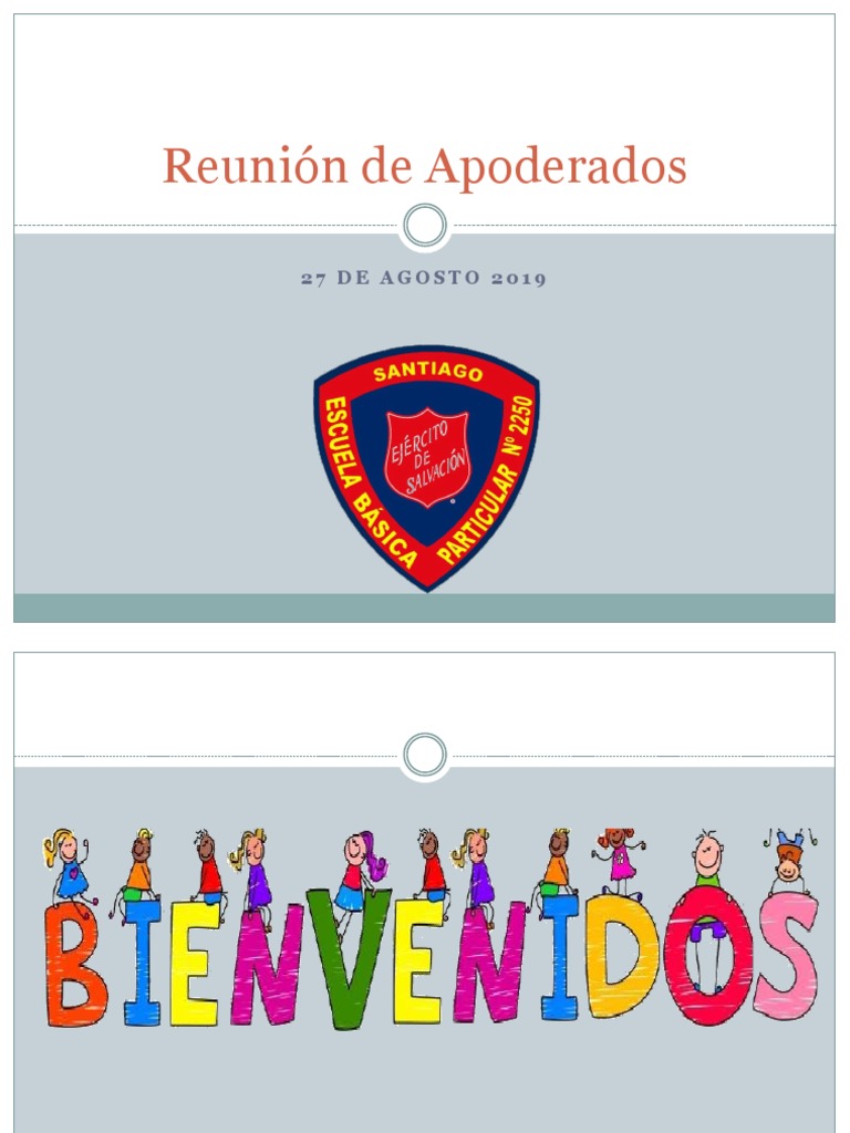 Reunión de Apoderados - Agosto 2019 | PDF