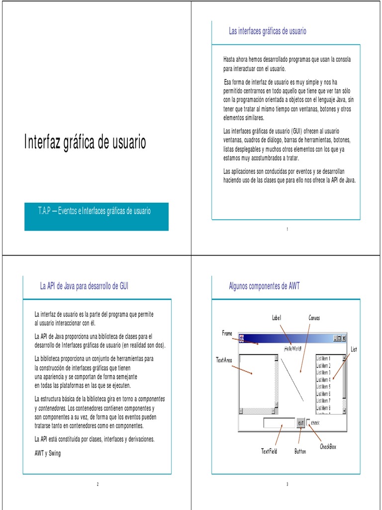 Introducción a Interfaces Gráficas en Java | PDF | Java (lenguaje de ...