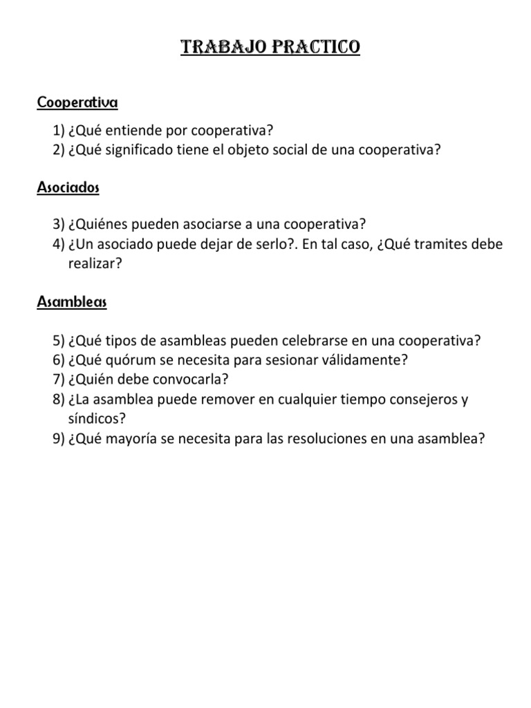 Guía sobre Cooperativas de Trabajo | PDF | Cooperativa | Bienes