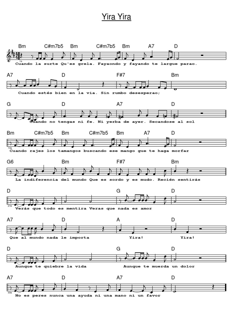 Yira Yira Violin PDF