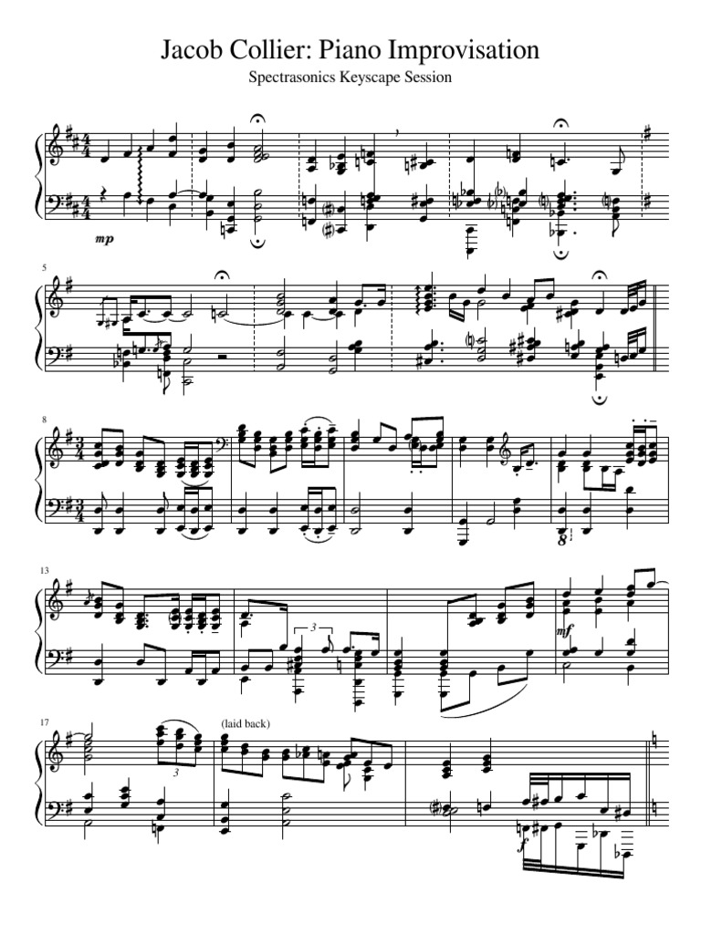 Jacob Collier Piano Improvisation | PDF