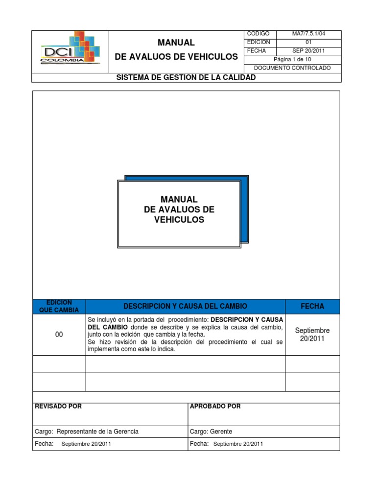 Manual de Valoracion de Vehiculos Usados
