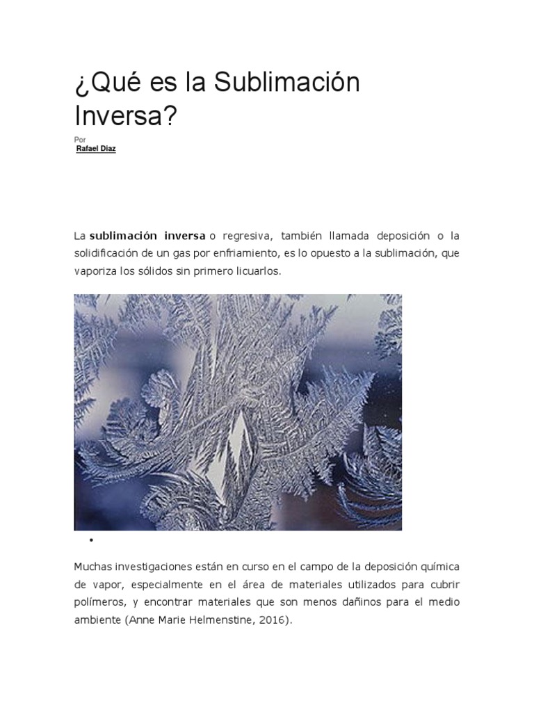 Sublimacion Inversa