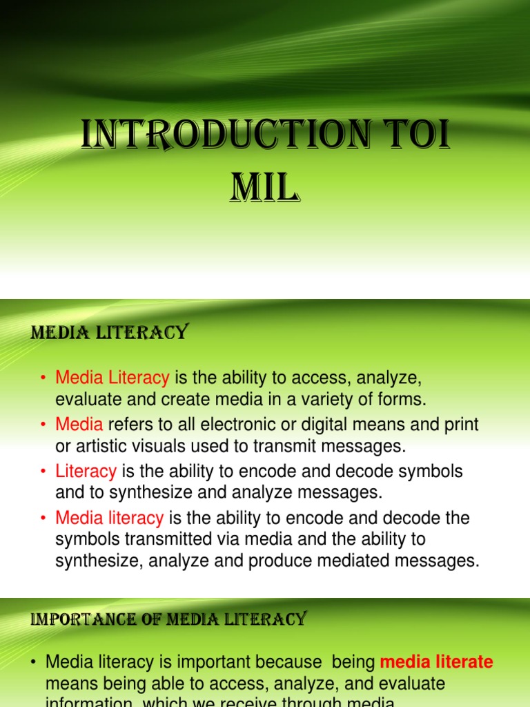 Media and Information Literacy | PDF | Information Literacy | Mass Media
