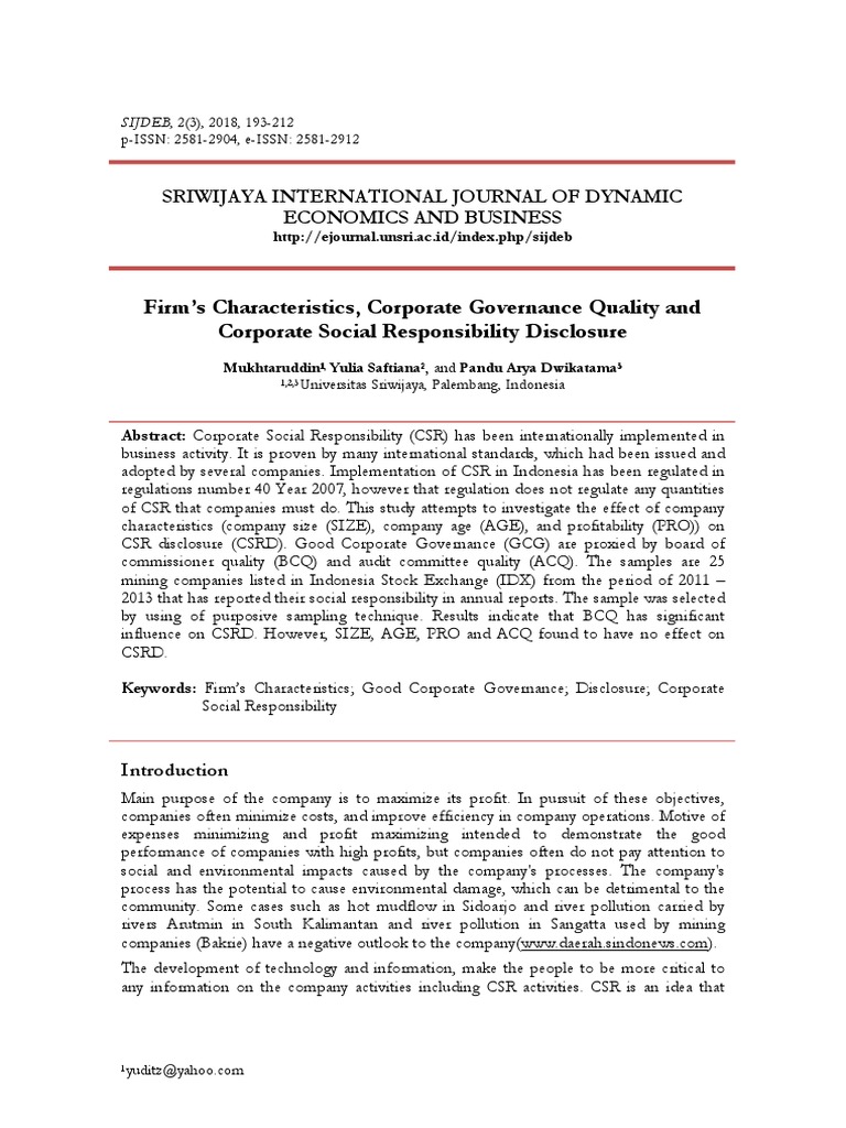 75 359 1 Pb Pdf Corporate Social Responsibility Dependent And Independent Variables