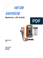Manual de Servicio Multimetro JZK XL830L