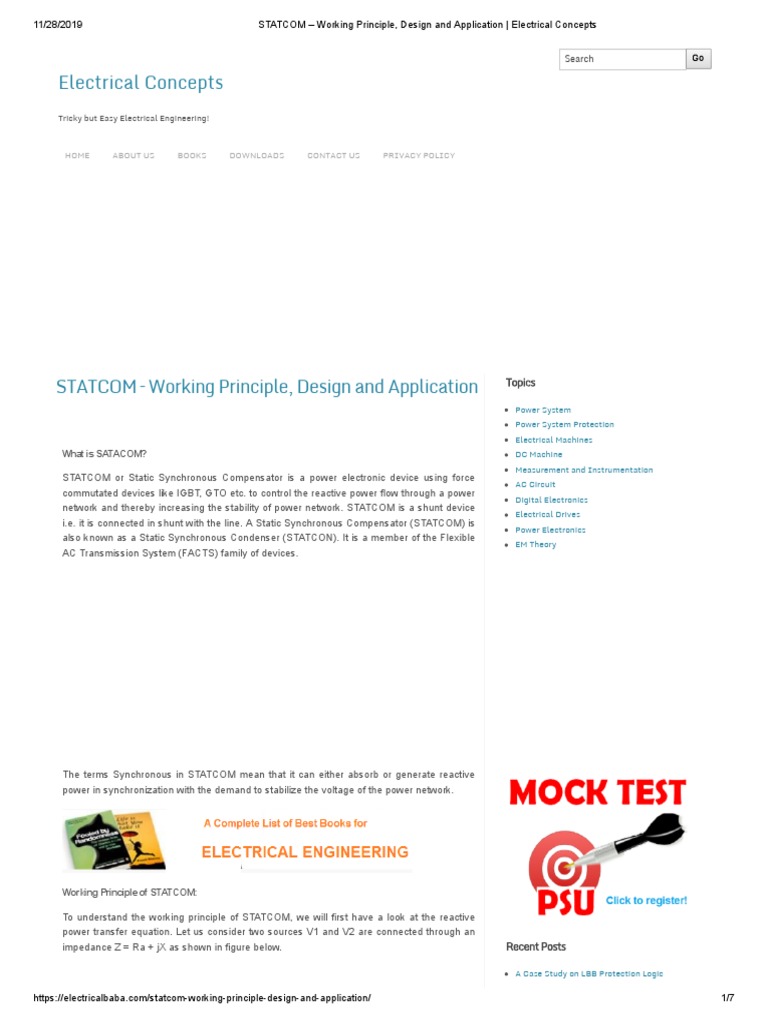 STATCOM - Working Principle, Design and Application - Electrical ...