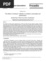 The Effects of Teachers Attitudes On Students Personality and Performance