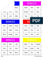 ESL Bingo Cards