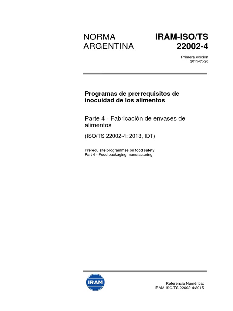 IRAMISOTS 220024 Alimentos Contaminación