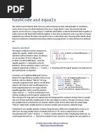 Hashcode and Equals