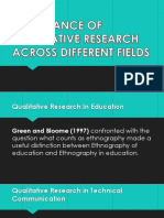 Importance of Qualitative Research Across Different Fields