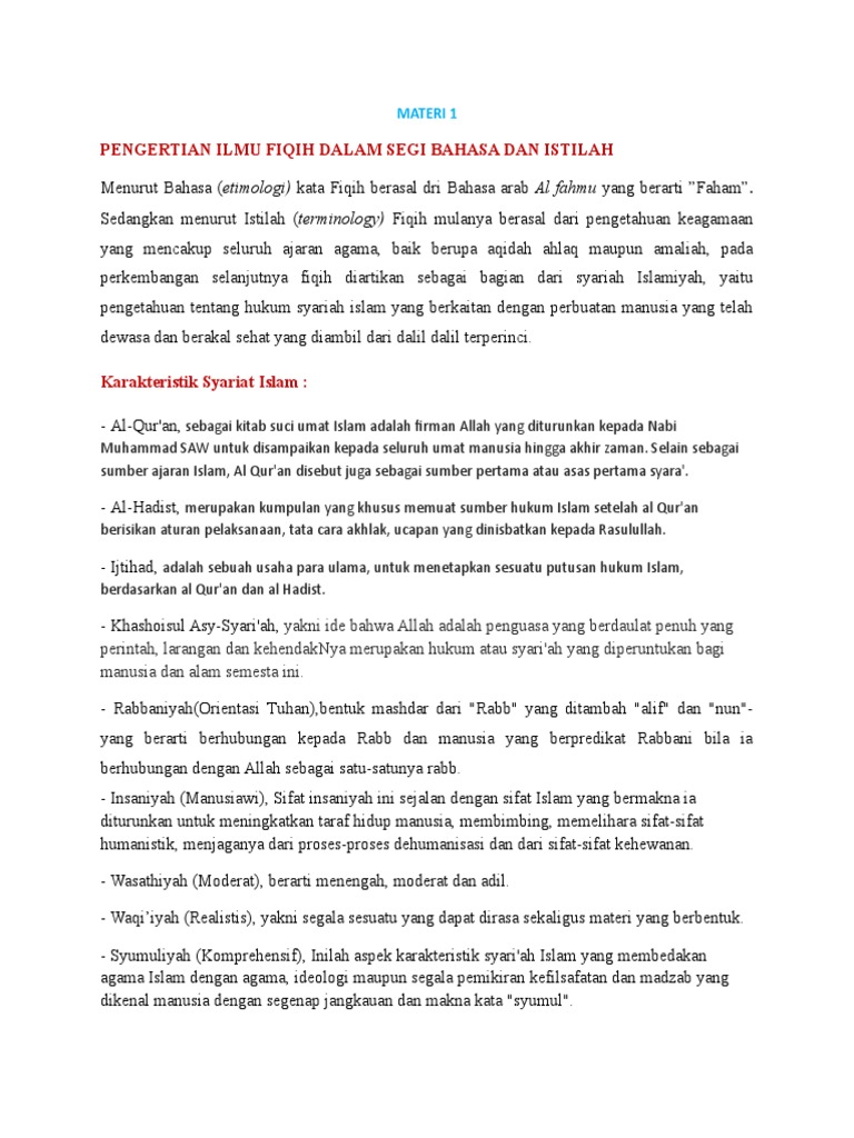 Rangkuman Materi Fiqh Pdf