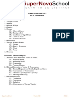 Curriculum Contents - IGCSE Physics 0625