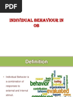 Individual Behaviour in Ob