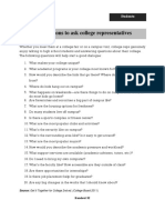 Twenty Questions To Ask College Representatives