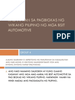 Kasanayan Sa Pagbigkas NG Wikang Pilipino NG Mga