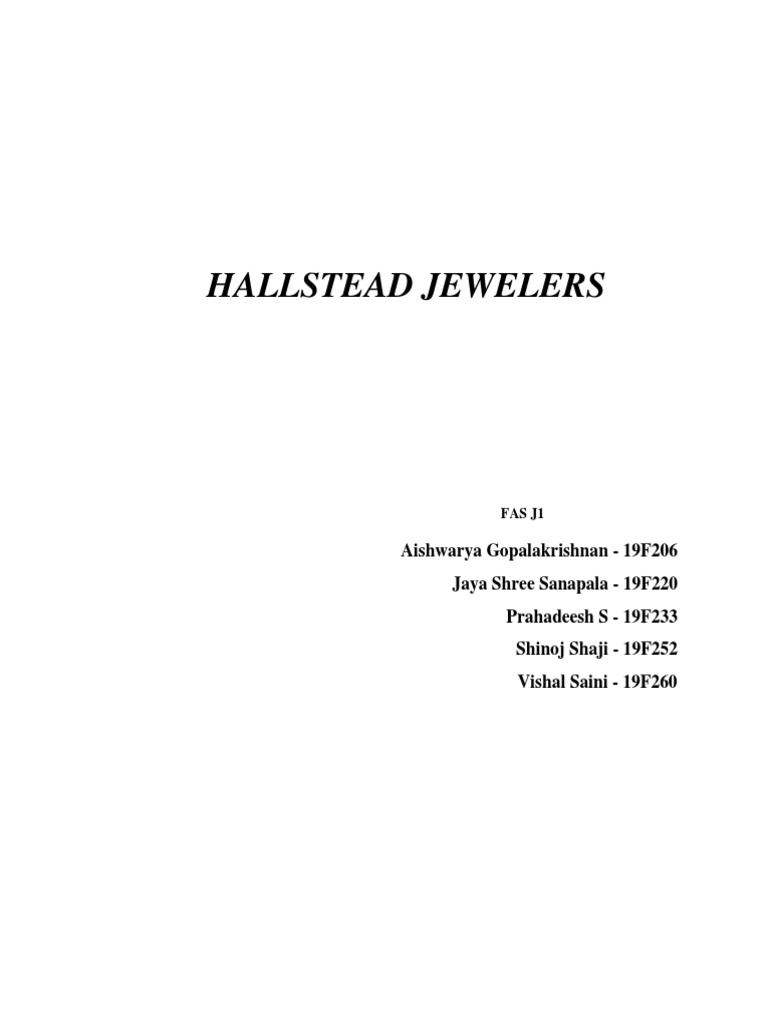 Analysis of the Impact of Various Strategies on the Breakeven Point of Hallstead Jewelers PDF