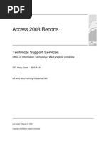 Access 2003 Reports: Technical Support Services