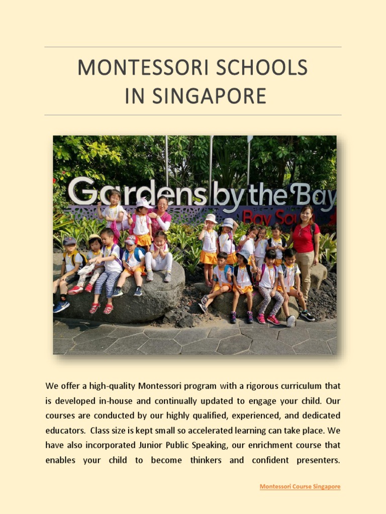 Montessori Preschool Singapore Camelot Learning Centre PDF Phonics