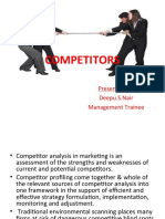 Competitors: Presented By: Deepu.S.Nair Management Trainee