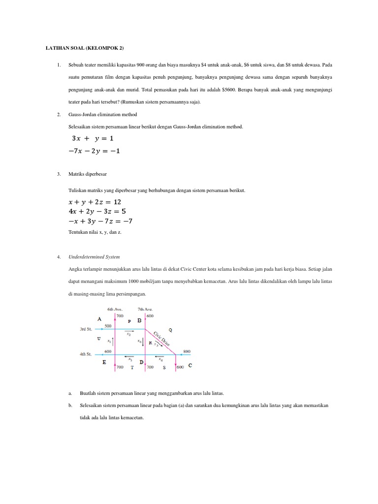 Latihan Soal Sistem Persamaan Linear | PDF
