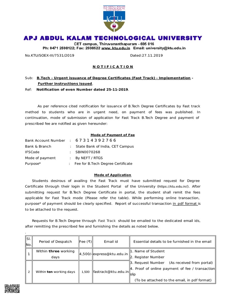 Ktu Soex Iii 7531 19notification2 Technology Engineering Business