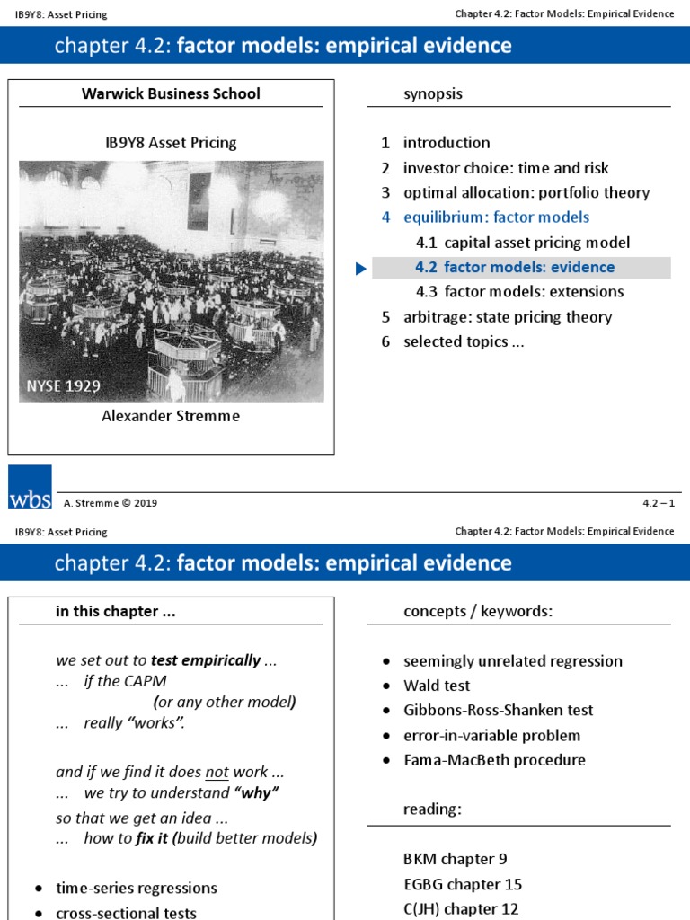 IB9Y8 2019 Handout 4 2 Testing | PDF | Capital Asset Pricing Model ...