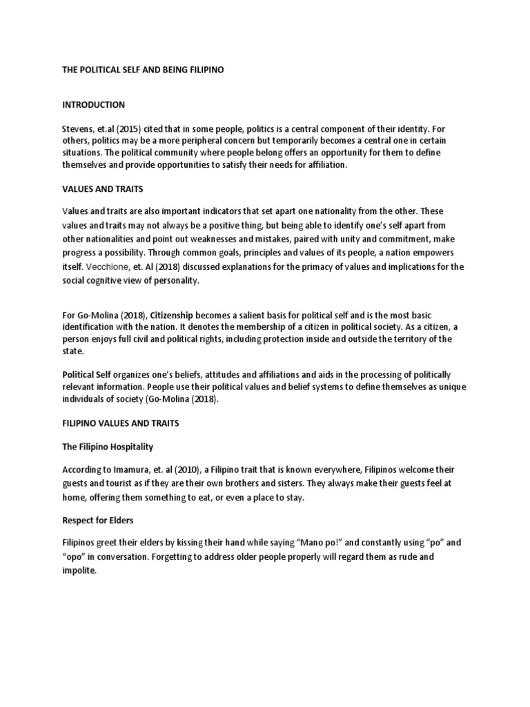 Understanding Filipino Political Identity | PDF | Citizenship | Value ...
