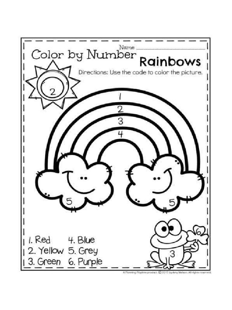 Color by Number Rainbow | PDF