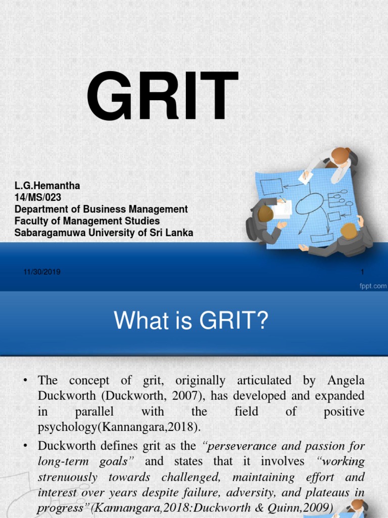 PresentationGrit PDF Grit (Personality Trait) Social Psychology